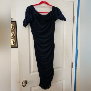 Venus Navy Blue rouched dress